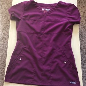 Greys Anatomy Signature Wine Scrub Top, Small